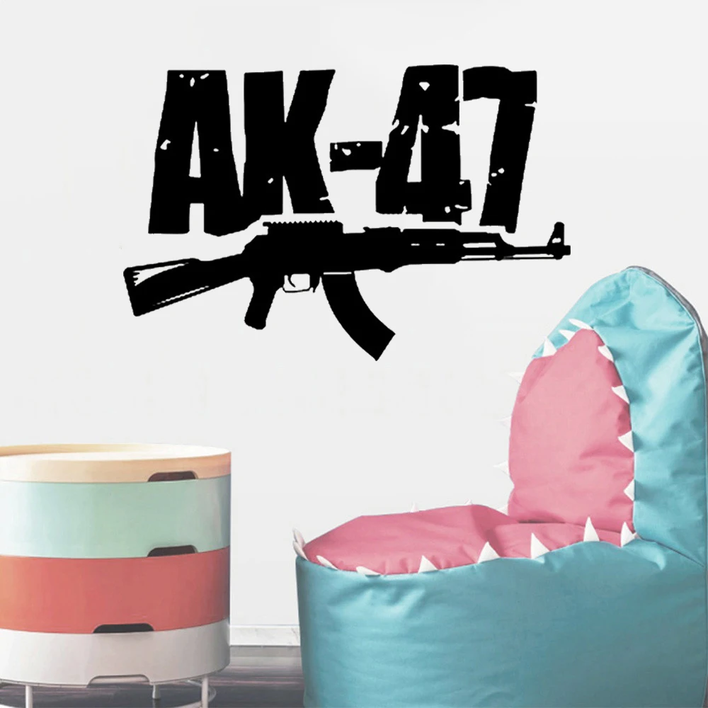 AK-47 Rifle Machine Gun Weapon Wall Decal Self-adhesive Wallpaper Poster Home Decor For Boys Room Decor Vinyl Q205
AK-47 Rifle Machine Gun Weapon Wall Decal Self-adhesive Wallpaper Poster Home Decor For Boys Room Decor Vinyl Q205