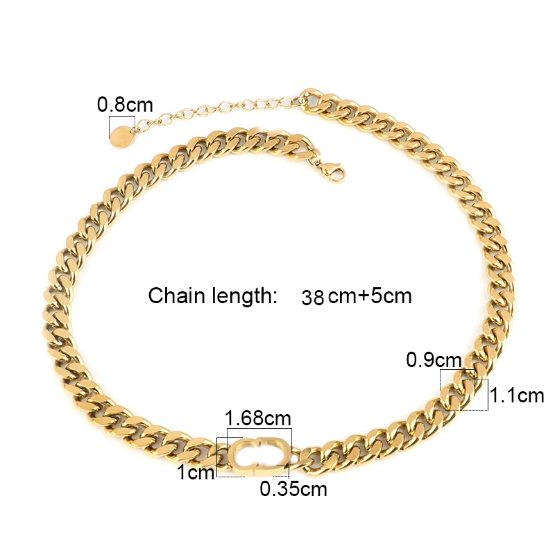 Women's stainless steel necklace chain Thick necklace for women punk choker necklace gold Letter Necklace
Women's stainless steel necklace chain Thick necklace for women punk choker necklace gold Letter Necklace