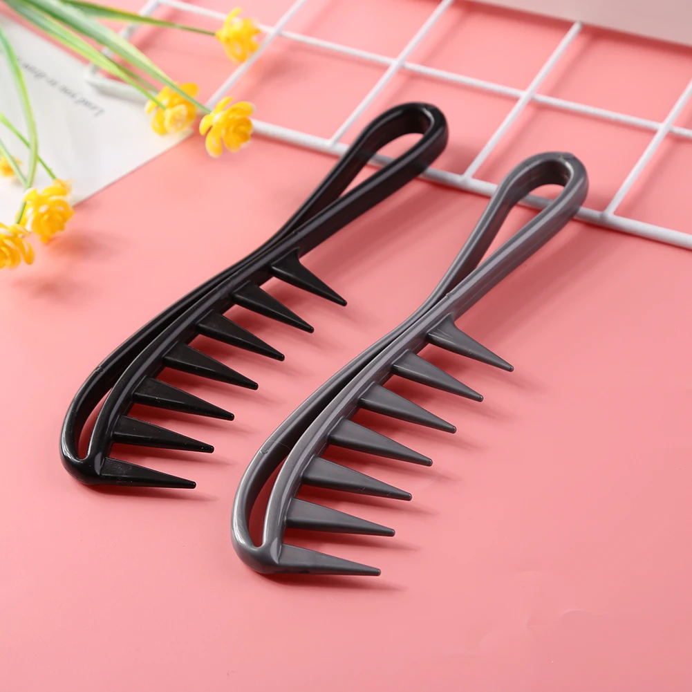 

1 Pcs Wide Tooth Shark Plastic Comb Detangler Curly Hair Salon Hairdressing Comb Massage for Curl Hair For Hair Styling Tool