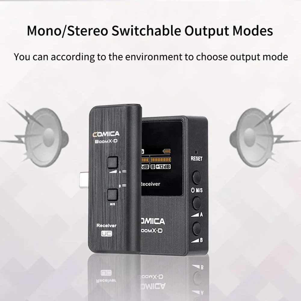 COMICA BoomX-D UC2 One-Trigger-Two 2.4G Digital Wireless Microphone System Effective Range For Smartphones With Type-C Interface
COMICA BoomX-D UC2 One-Trigger-Two 2.4G Digital Wireless Microphone System Effective Range For Smartphones With Type-C Interface