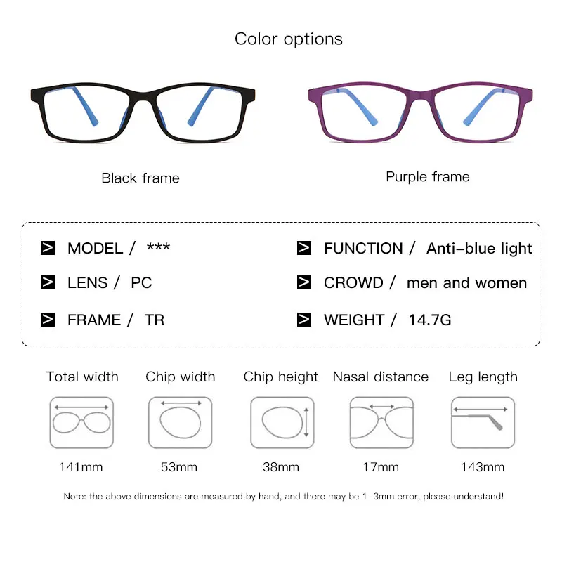 LongKeeper Anti Blue Light Blocking Glasses Women Men Silicone Frame Small Square Blue Light Glasses Frame Eyeglasses Okulary
LongKeeper Anti Blue Light Blocking Glasses Women Men Silicone Frame Small Square Blue Light Glasses Frame Eyeglasses Okulary