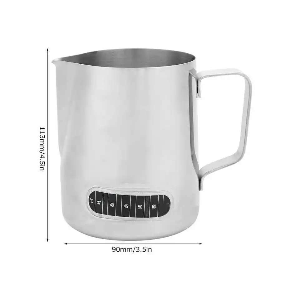 Temperature Display Milk Frothing Jug Pitcher 600ML Stainless Steel Espresso Coffee Pitcher Barista Craft Latte Milk Cup Pitcher
Temperature Display Milk Frothing Jug Pitcher 600ML Stainless Steel Espresso Coffee Pitcher Barista Craft Latte Milk Cup Pitcher