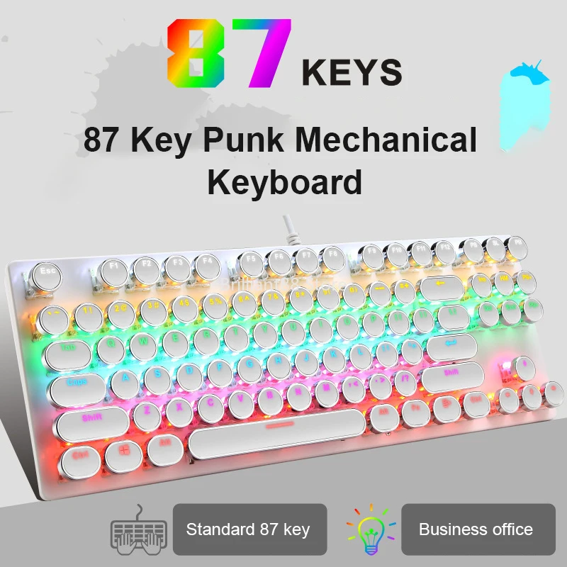 

USB wired mechanical keyboard K55 87-key RGB LED backlit motion axis gaming mechanical keyboard suitable for desktop computers