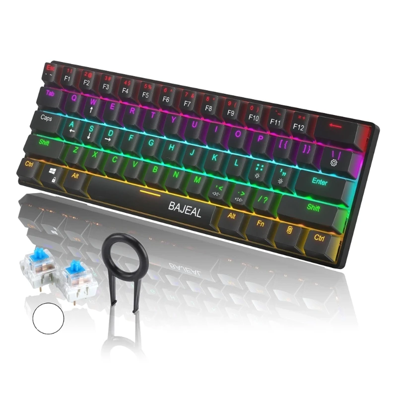 USB Проводная компактная RGB-клавиатура, водонепроницаемая компактная игровая мини-клавиатура с 61 клавишами
USB Проводная компактная RGB-клавиатура, водонепроницаемая компактная игровая мини-клавиатура с 61 клавишами