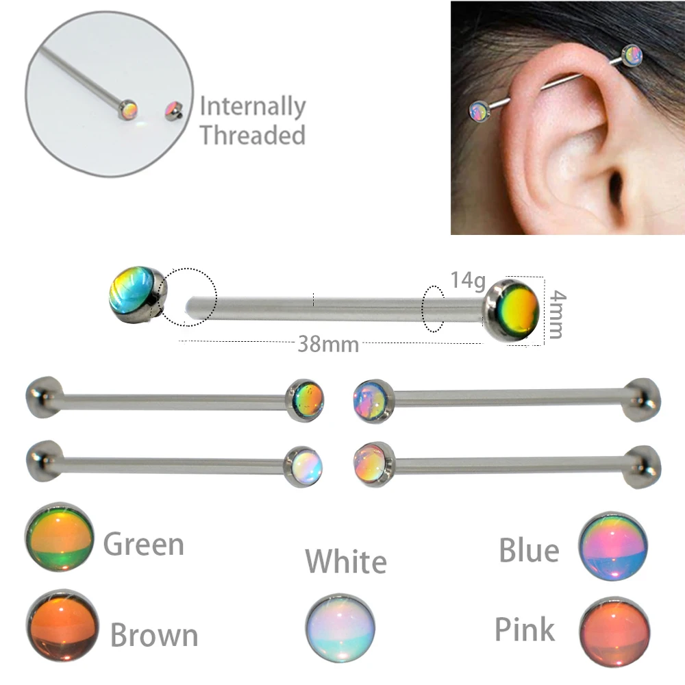 1PCS 14G Titanium Flash Film Bling Industrial Barbell Ear Tragus Helix Ear Piercings Inner Screw with Surgical Steel Shaft 14gX3
1PCS 14G Titanium Flash Film Bling Industrial Barbell Ear Tragus Helix Ear Piercings Inner Screw with Surgical Steel Shaft 14gX3