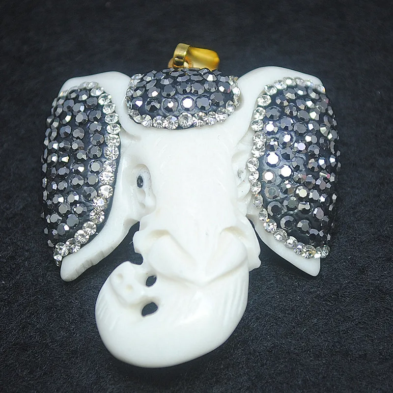 1pc nature elephant pendants bone material size 30x35mm with rhinestone natural bone beads top selling wholesale items
1pc nature elephant pendants bone material size 30x35mm with rhinestone natural bone beads top selling wholesale items