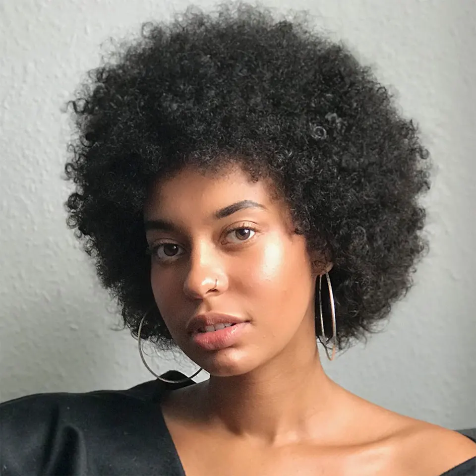 Short Afro Curly Human Hair Wigs for Black Women Kinky Curly Short Wigs Brazilian Natural Color Full Machine Made Wig with Bangs
Short Afro Curly Human Hair Wigs for Black Women Kinky Curly Short Wigs Brazilian Natural Color Full Machine Made Wig with Bangs