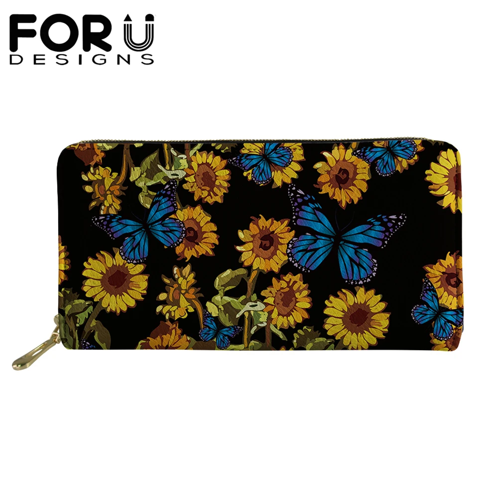 FORUDESIGNS Leather Wallet Women Sunflower With Butterfly PU Long Tote Purse Credit Card Holder Around Zipper Wallets Sac Mujer
FORUDESIGNS Leather Wallet Women Sunflower With Butterfly PU Long Tote Purse Credit Card Holder Around Zipper Wallets Sac Mujer