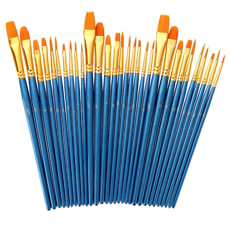 30 Pcs Paint Brushes Nylon Hair Brush For Acrylic Painting Oil Painting Watercolor Painting Face Painting
30 Pcs Paint Brushes Nylon Hair Brush For Acrylic Painting Oil Painting Watercolor Painting Face Painting