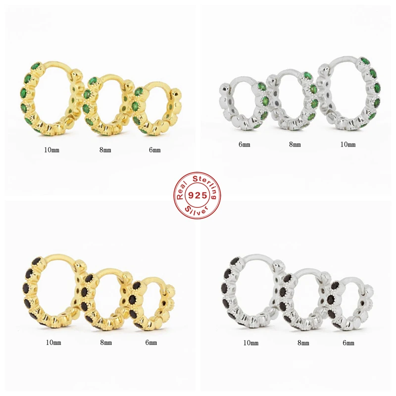 Aide 925 Sterling Silver Green Black Cubic Zirconia Hoop Earrings For Women Minimalist CZ Crystal Pave Circle Huggie Earrings
Aide 925 Sterling Silver Green Black Cubic Zirconia Hoop Earrings For Women Minimalist CZ Crystal Pave Circle Huggie Earrings