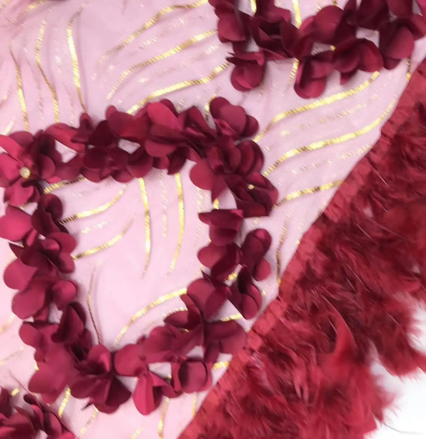 Nigerian Lace Fabric High Quality Tulle Net Lace Fabric Embroidery Feather Lace Fabric For African Wedding Lace Fabric 
Nigerian Lace Fabric High Quality Tulle Net Lace Fabric Embroidery Feather Lace Fabric For African Wedding Lace Fabric