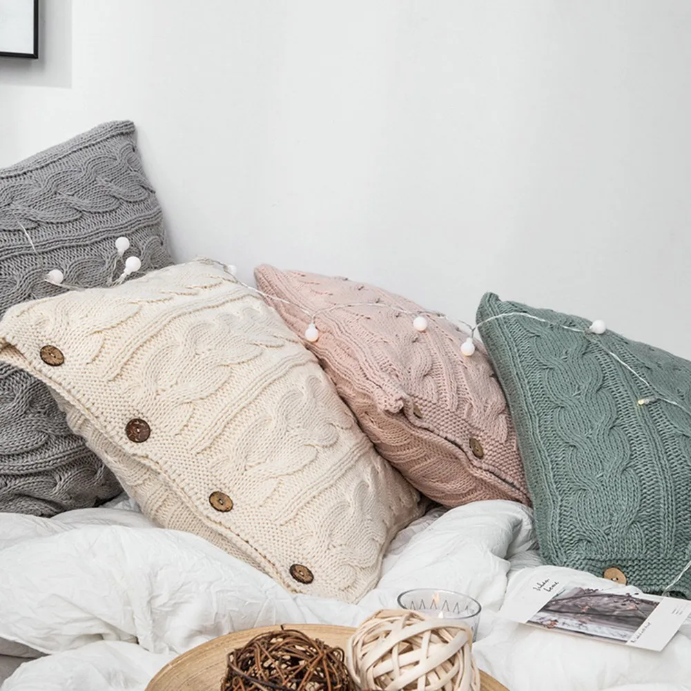 New Icelandic Hair Pillow Cases Square Button Sofa Cushion Covers Knitted and Pure Cotton
New Icelandic Hair Pillow Cases Square Button Sofa Cushion Covers Knitted and Pure Cotton
