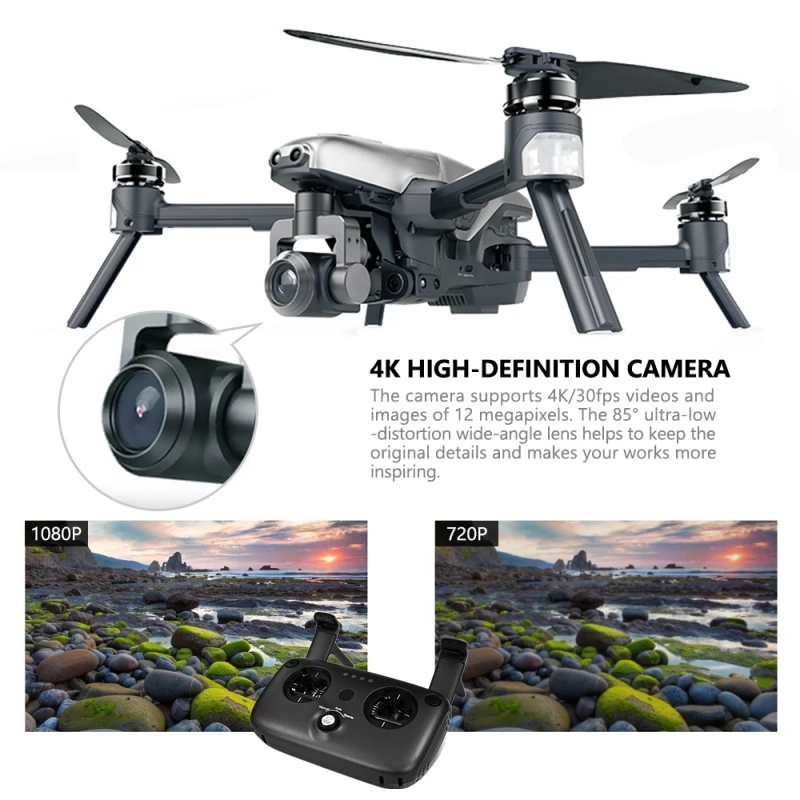 

Remote Control Drone 5G WIFI FPV 4K HD Camera Brushless Motor 2KM Control Distance GPS Smart Follow 3-Axis Gimbal RC Quadcopter