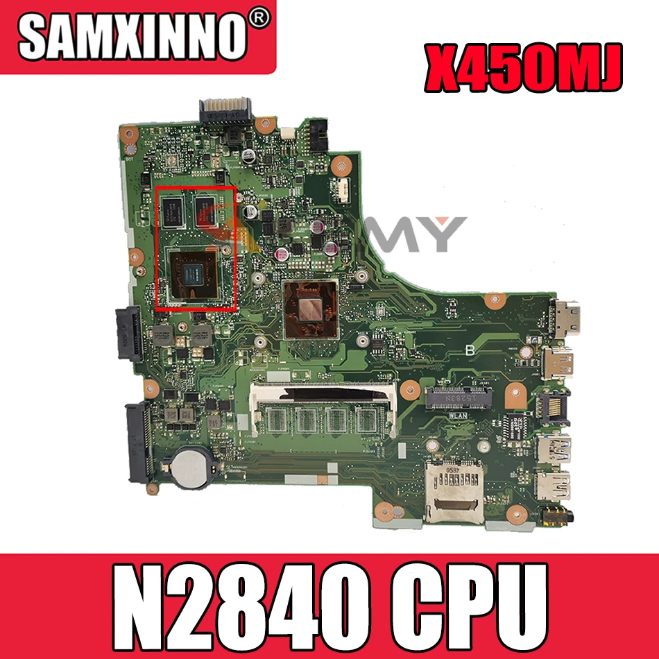X450MJ Laptop Motherboard For Asus X450MD X450M X452M X450MJ Mainboard 100% Tested With N2840 CPU 2 cores
X450MJ Laptop Motherboard For Asus X450MD X450M X452M X450MJ Mainboard 100% Tested With N2840 CPU 2 cores