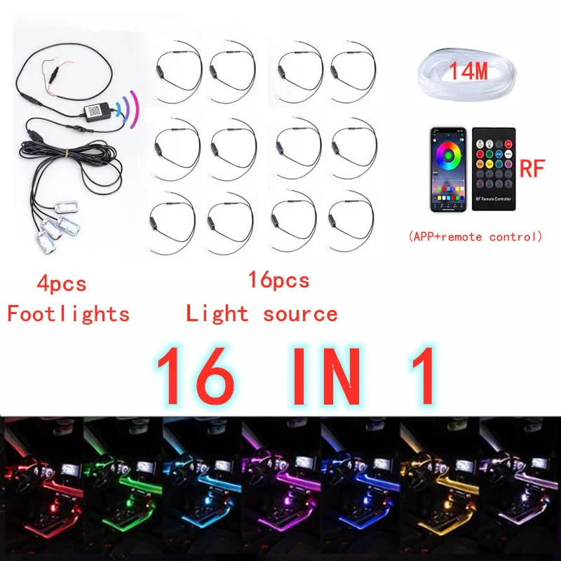 Светодиодная подсветка для салона автомобиля, Rgb-подсветка для настроения в помещении, с дистанционным управлением через приложение, декор...
Светодиодная подсветка для салона автомобиля, Rgb-подсветка для настроения в помещении, с дистанционным управлением через приложение, декор...