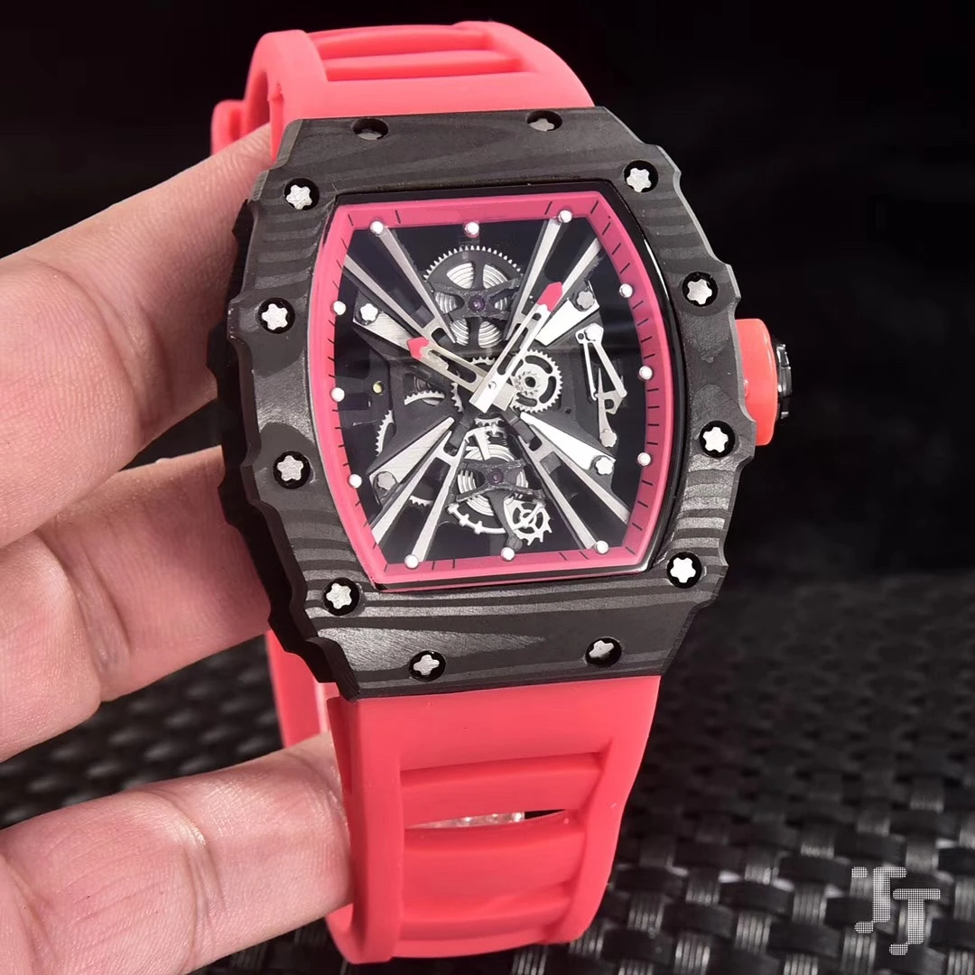 Black Red Rubber Men Watch Sapphire Glass Automatic Mechanical Carbon Fiber Sport Watches
Black Red Rubber Men Watch Sapphire Glass Automatic Mechanical Carbon Fiber Sport Watches