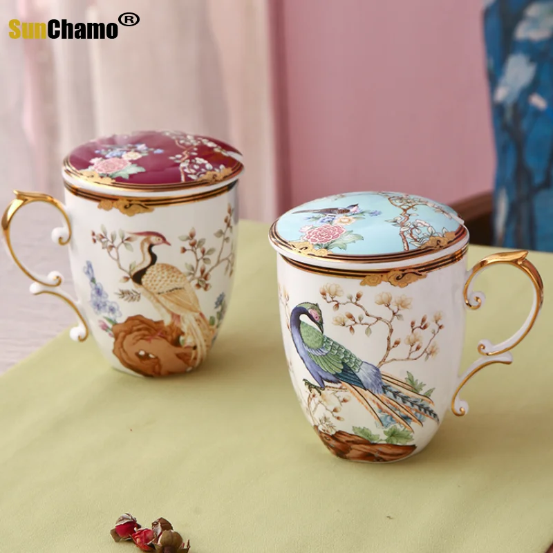 Chinese Style Large Capacity Ceramic Water Cup Creative Trend Mug with Cover Spoon Household Flowering Tea Cup
Chinese Style Large Capacity Ceramic Water Cup Creative Trend Mug with Cover Spoon Household Flowering Tea Cup