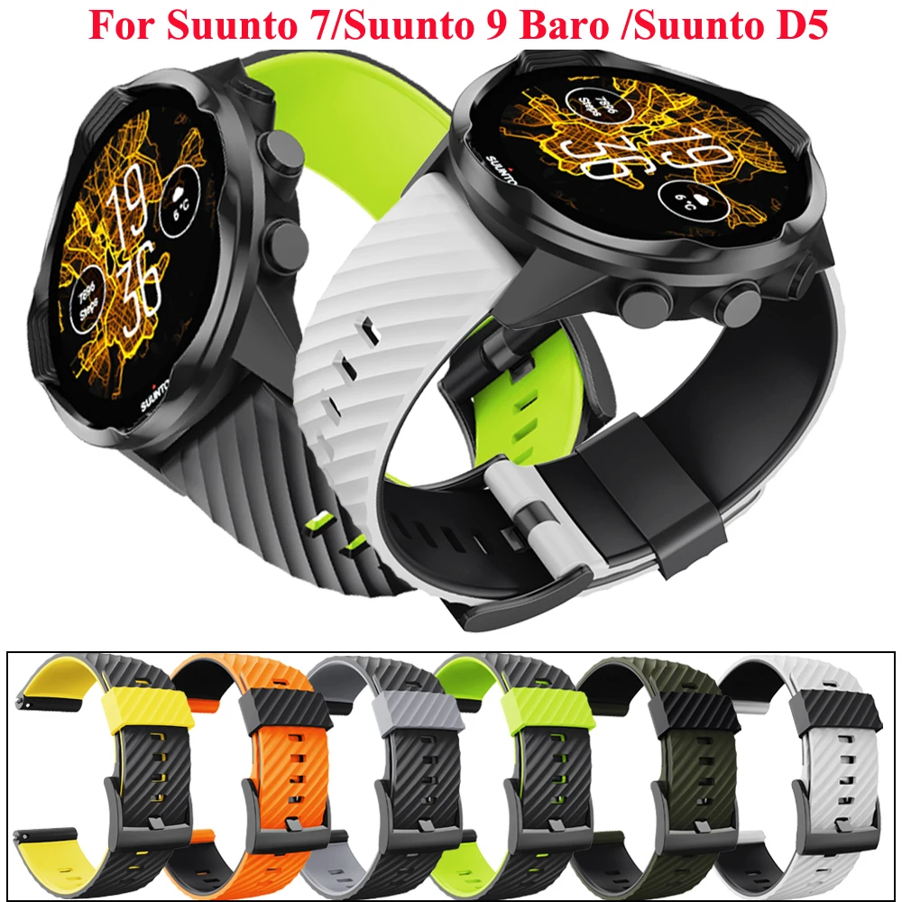 Correa Hit color Silicone Strap For Suunto 7/ Suunto 9 baro/ Suunto Spartan Sport Wrist HR / Suunto D5 Watch band 24mm Bracelet
Correa Hit color Silicone Strap For Suunto 7/ Suunto 9 baro/ Suunto Spartan Sport Wrist HR / Suunto D5 Watch band 24mm Bracelet