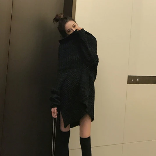 neck knit a word coat lapels women long sleeve long loose languid is lazy in the irregular wind sweater 
neck knit a word coat lapels women long sleeve long loose languid is lazy in the irregular wind sweater