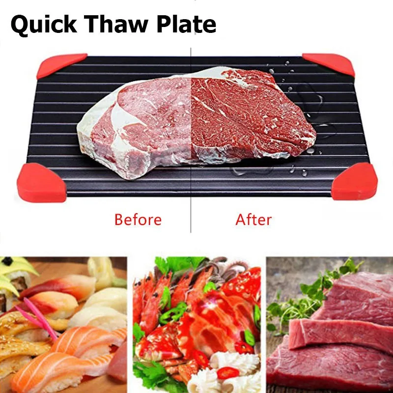 Rapid Thaw Fast Defrosting Tray Frozen Meat Sea Food Quick Defrosting Plate Board Defrost Fish Platter Kitchen Gadget Tool
Rapid Thaw Fast Defrosting Tray Frozen Meat Sea Food Quick Defrosting Plate Board Defrost Fish Platter Kitchen Gadget Tool