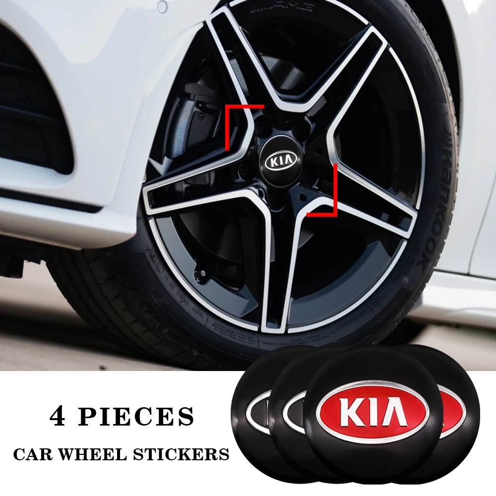 4 шт. колпачки-наклейки на колесо KIA Cerato Sportage R K2 K3 K5 RIO 3 Sorento 56 мм | Автомобили и