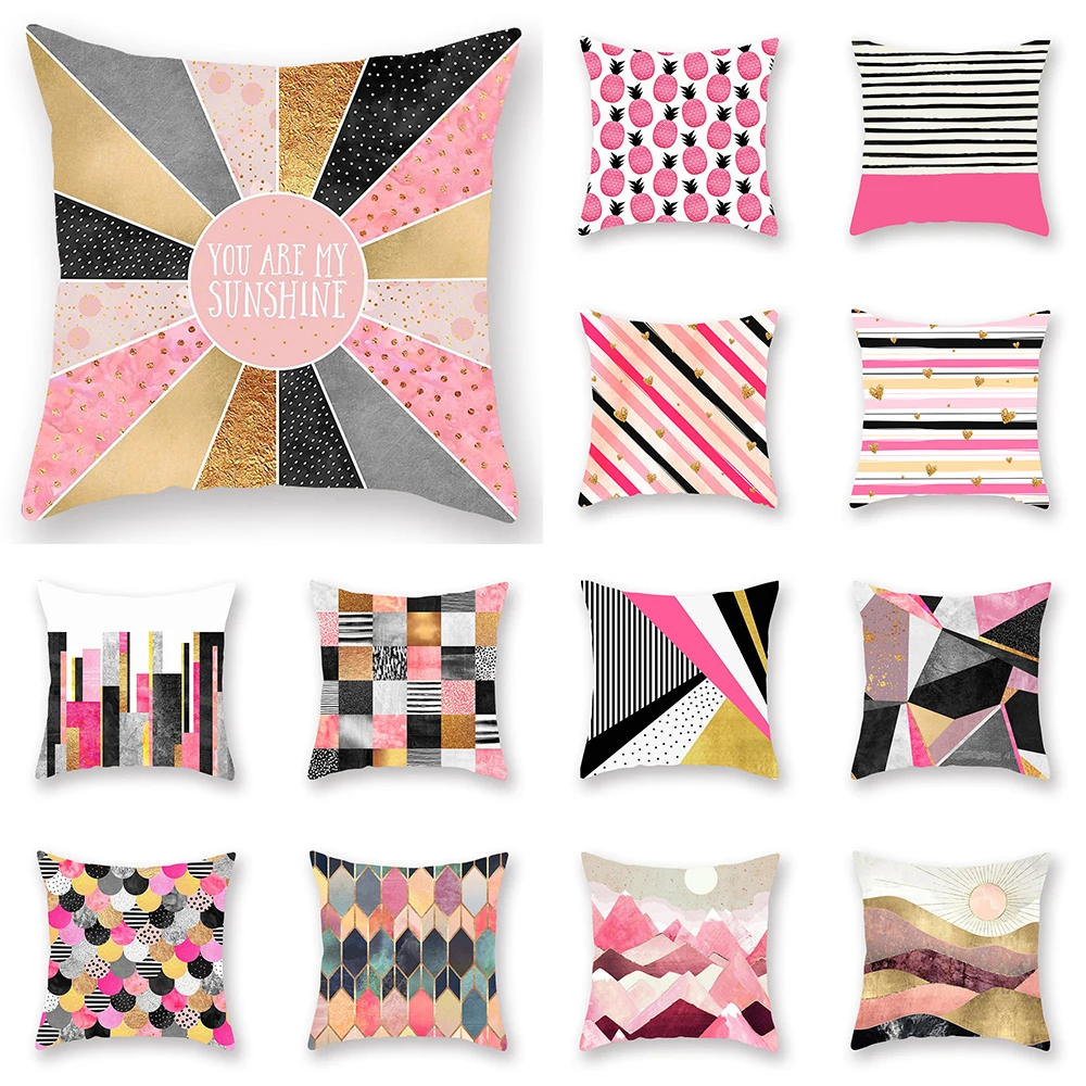 Pink Series Decorative Pillow Case Geometric Striped Cushion Cover for Sofa Car Office Home Decor Throw Pillow Cover 45x45cm
Pink Series Decorative Pillow Case Geometric Striped Cushion Cover for Sofa Car Office Home Decor Throw Pillow Cover 45x45cm