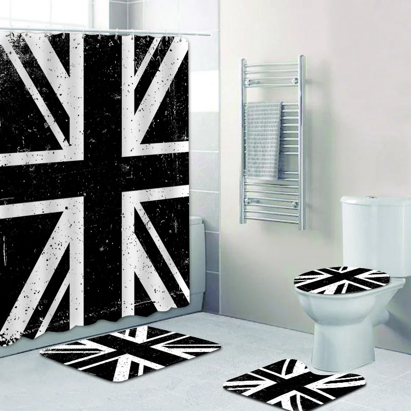 Vintage Black White Union Jack Bathroom Shower Curtain Flag of United Kingdom UK Flag Bathroom Mat Toilet Lid Bathtub Decor Gift
Vintage Black White Union Jack Bathroom Shower Curtain Flag of United Kingdom UK Flag Bathroom Mat Toilet Lid Bathtub Decor Gift