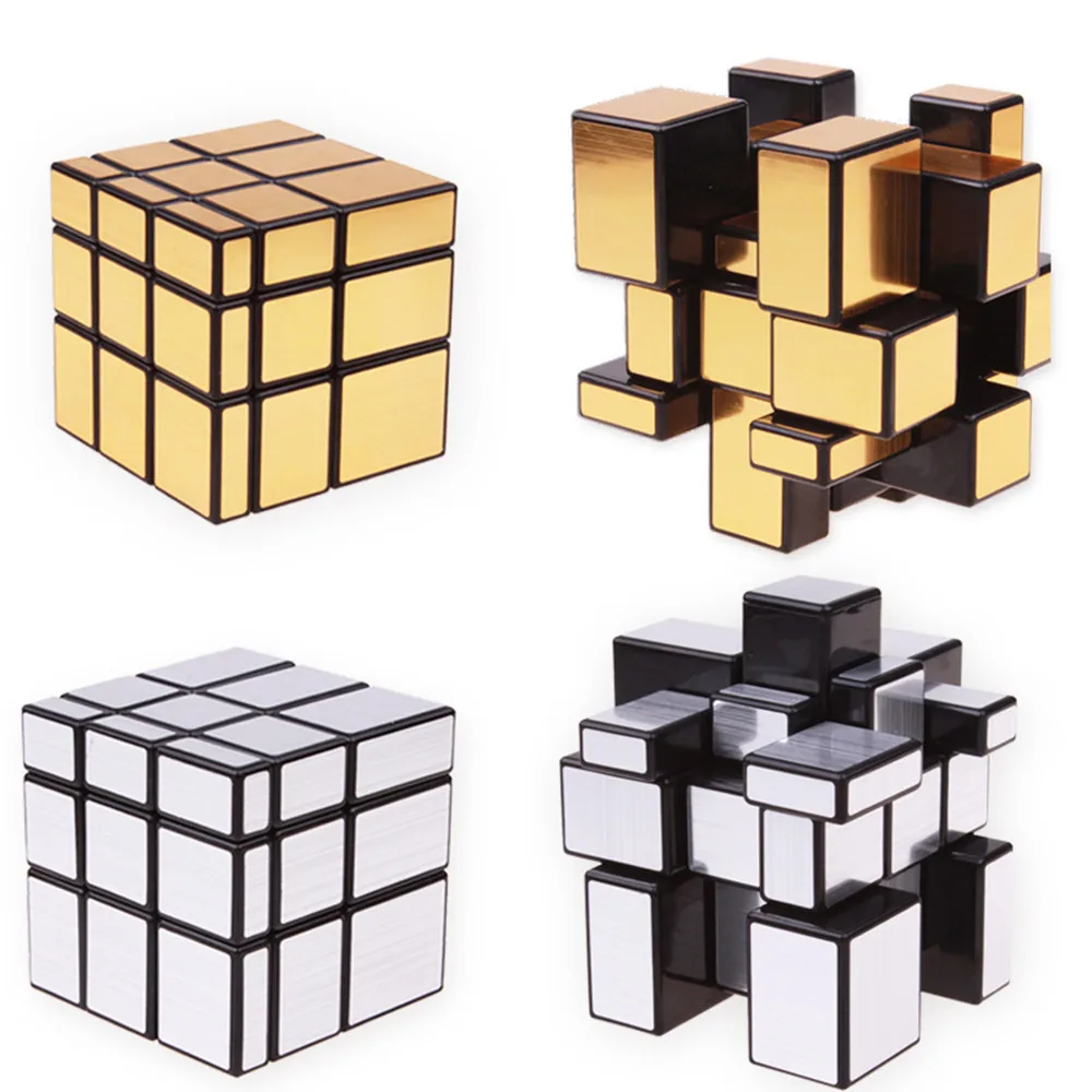

2021 Magic Cast Coated Mirror Cube 3x3x3 Puzzle Professional Magico Speed Cubes Education Toys For Children Silver Gold Block