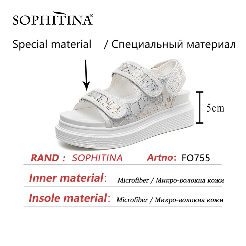 SOPHITINA Women Sandals Casual Flat Summer All-Match Breathable Sandals Hook & Loop Open Toe Rhinestone Fashion Lady Shoes FO755
SOPHITINA Women Sandals Casual Flat Summer All-Match Breathable Sandals Hook & Loop Open Toe Rhinestone Fashion Lady Shoes FO755