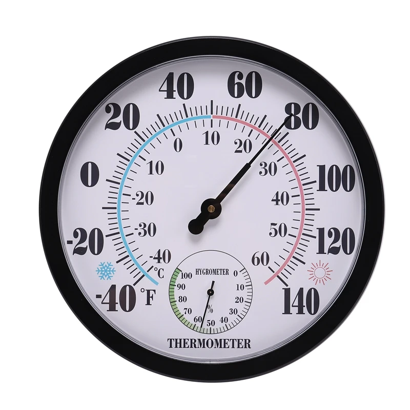 10 inch Indoor Outdoor No Battery Weather Thermometer Hygrometer Wall Hygrometer for Patio, or Decorative
10 inch Indoor Outdoor No Battery Weather Thermometer Hygrometer Wall Hygrometer for Patio, or Decorative