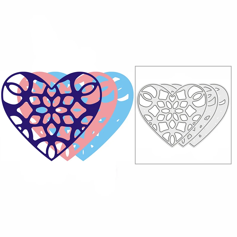 

New Snowflake Hearts Layered DIY Craft Mold 2021 Metal Cutting Dies for Scrapbooking and Card Making Decor Embossing No Stamps