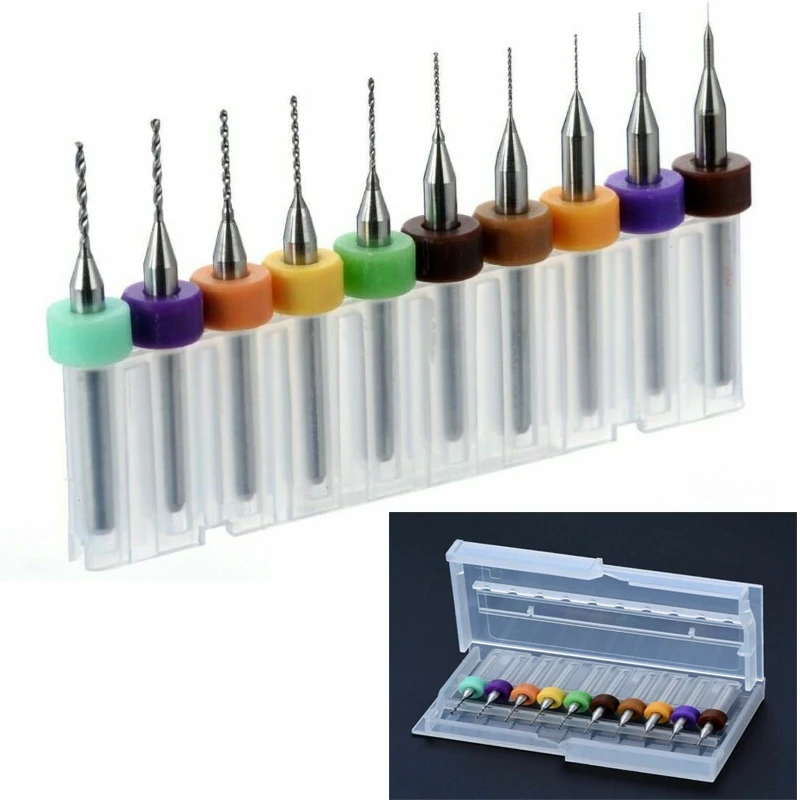 10pcs/Set 0.1mm-1.0mm High Quality Hard Alloy PCB Print Circuit Board Carbide Micro Drill Bits Tool
10pcs/Set 0.1mm-1.0mm High Quality Hard Alloy PCB Print Circuit Board Carbide Micro Drill Bits Tool