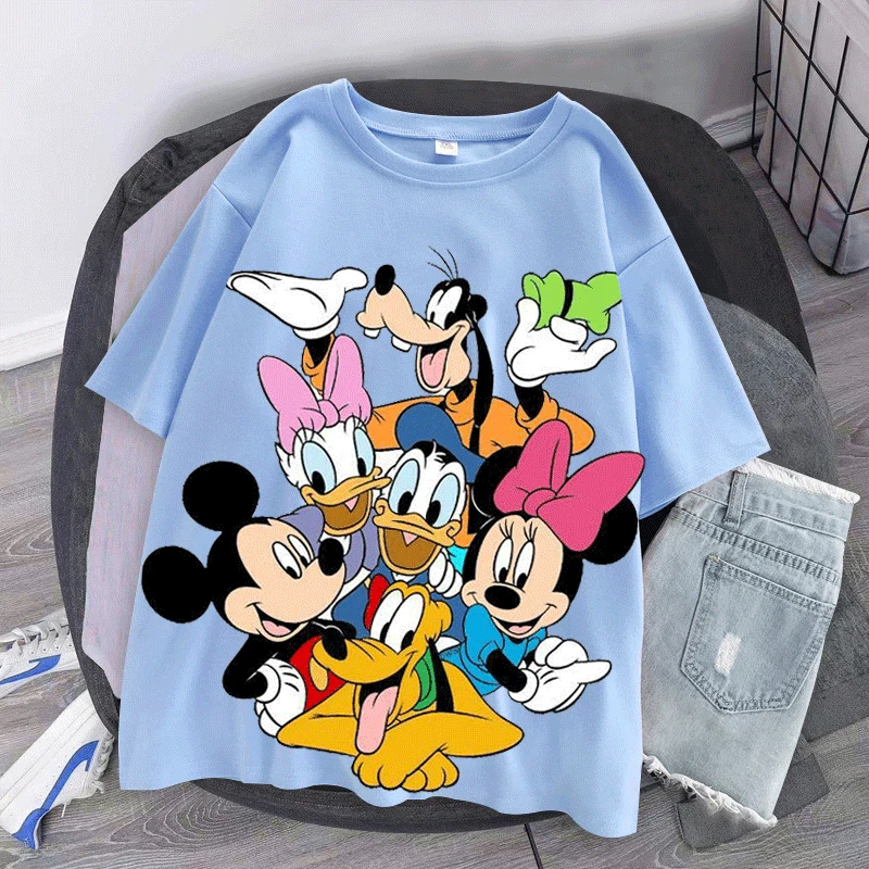 Футболка женская в стиле Харадзюку Disney Микки Минни Дональд мультяшная утка Милая