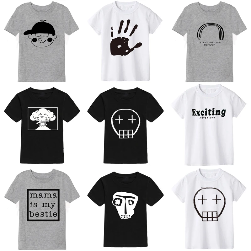 2021 New Summer Boys T Shirt Skull Fashion Cartoons Cotton Short Sleeve Children T-Shirt Kids Tops For Girls Boys Clothes 2-10Y
2021 New Summer Boys T Shirt Skull Fashion Cartoons Cotton Short Sleeve Children T-Shirt Kids Tops For Girls Boys Clothes 2-10Y