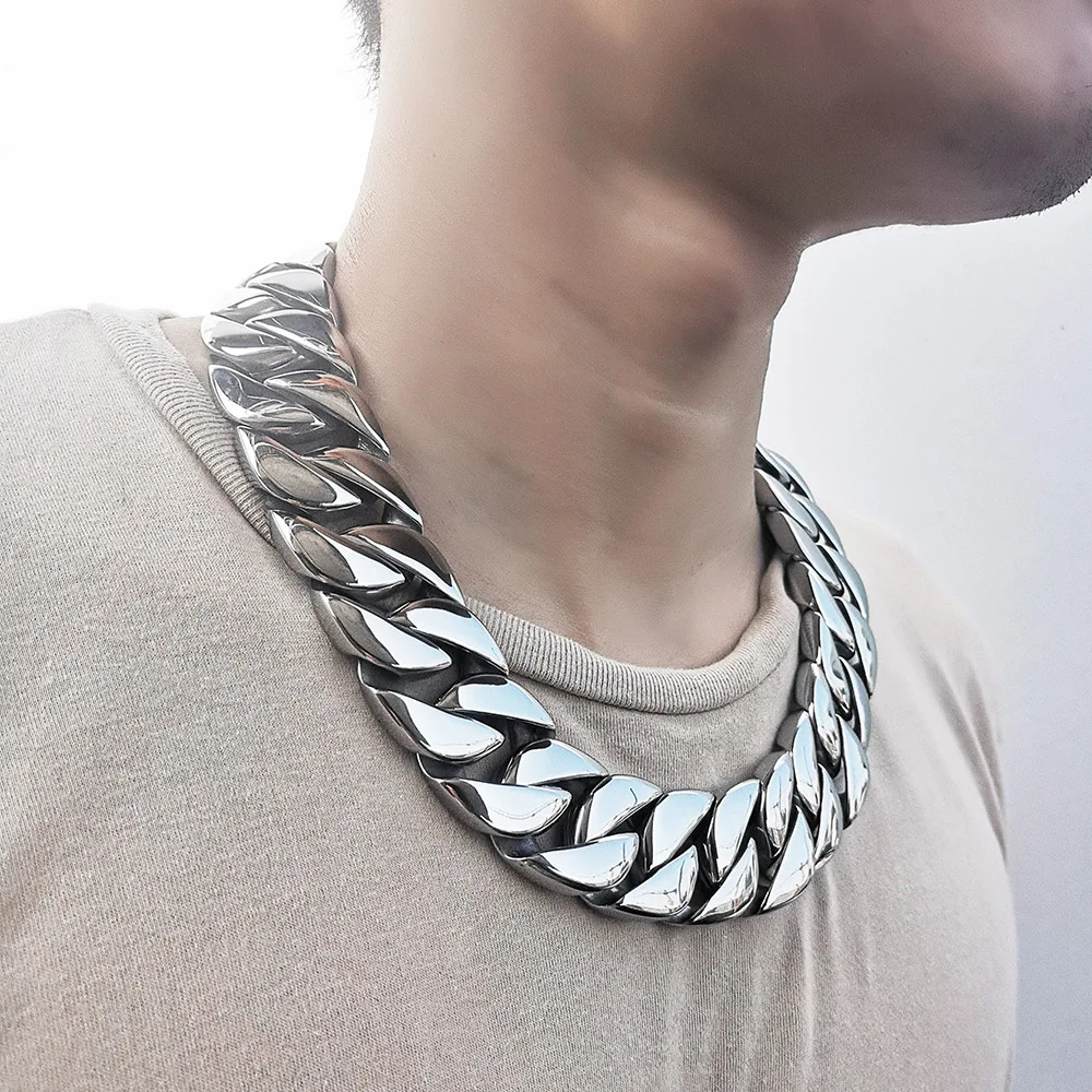 31mm Super Heavy Curb Cuban Necklace Boys Mens Chain Silver Color 316L Stainless Steel Huge Chain Best Gifts 18-36inch DHN35 
31mm Super Heavy Curb Cuban Necklace Boys Mens Chain Silver Color 316L Stainless Steel Huge Chain Best Gifts 18-36inch DHN35