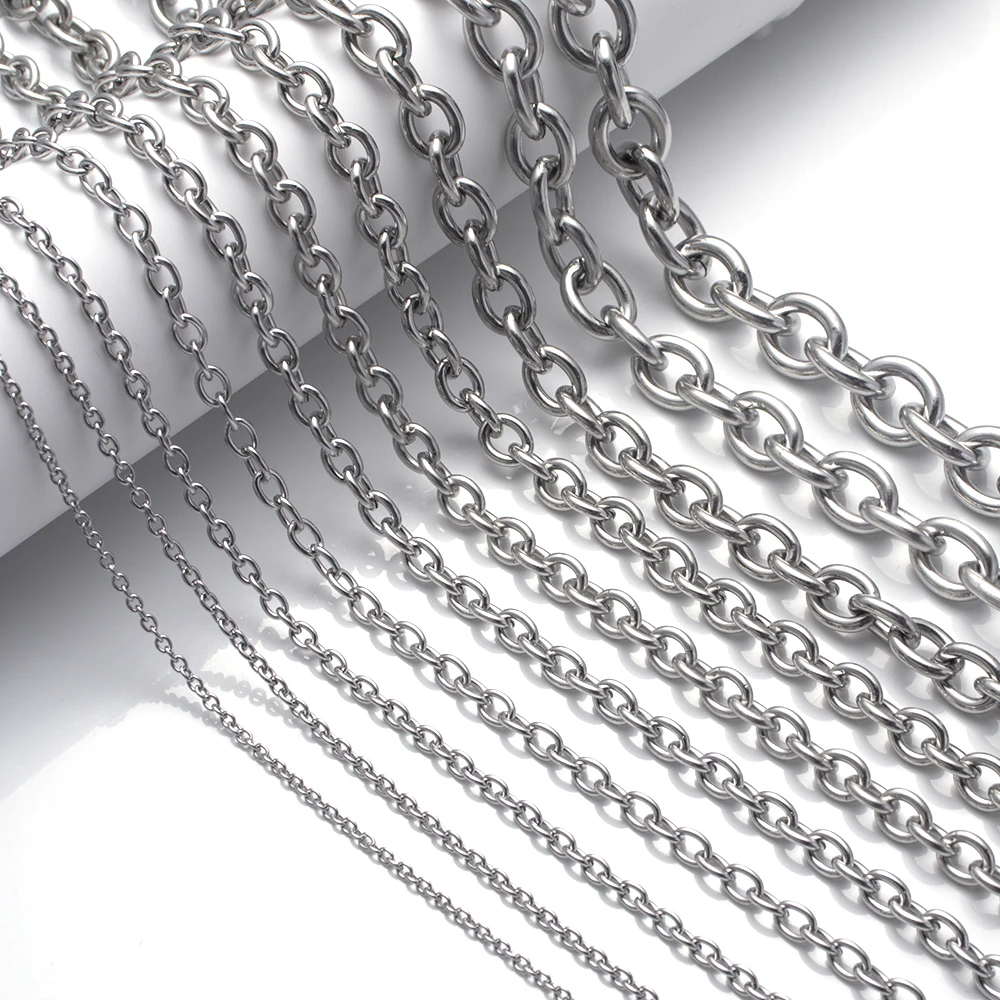 2 Meters/Lot 2-14mm Stainless Steel Cross O Chain Bulk For Women Men DIY Jewelry Findings Making Materials Handmade Supplies
2 Meters/Lot 2-14mm Stainless Steel Cross O Chain Bulk For Women Men DIY Jewelry Findings Making Materials Handmade Supplies