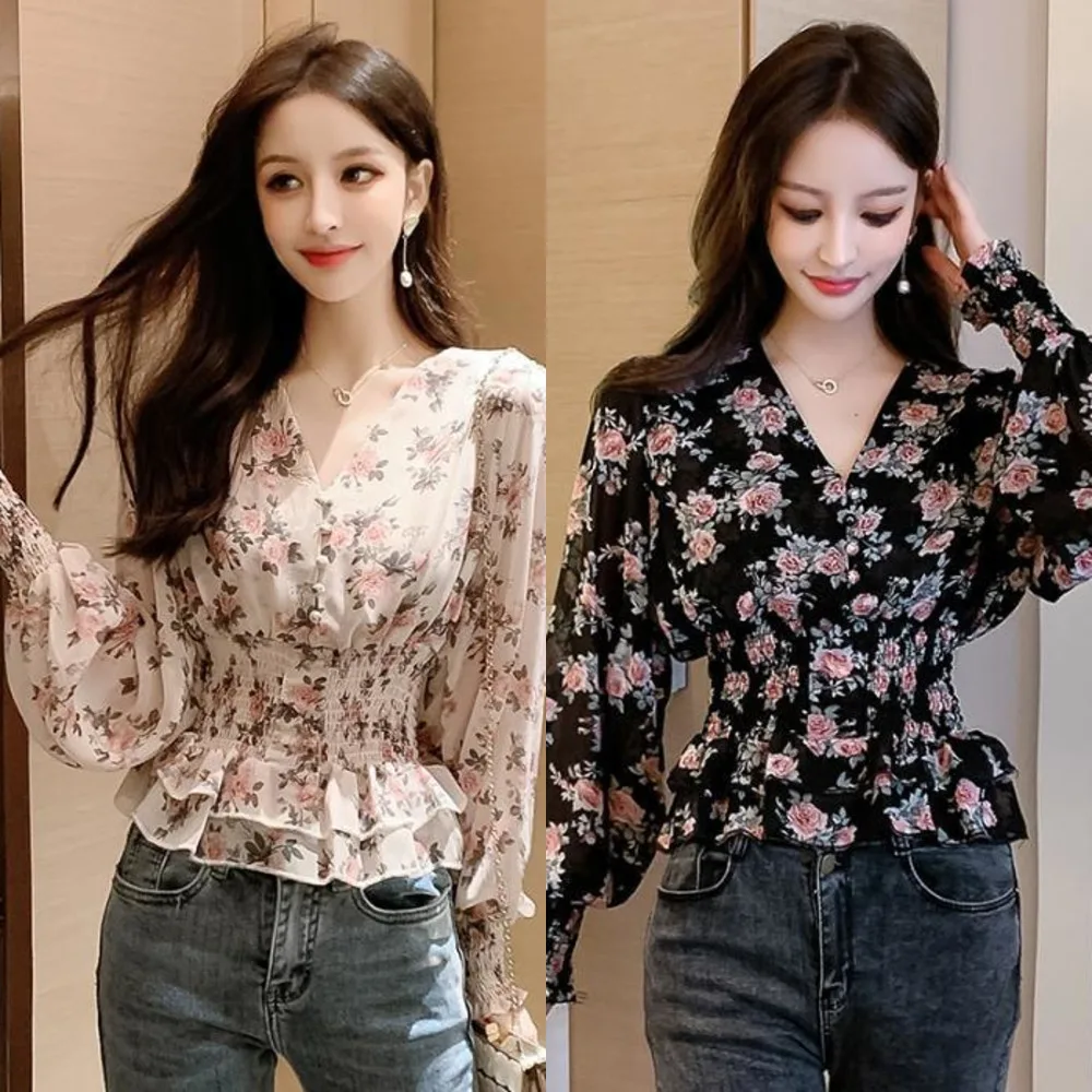 New new2020 Spring Summer Women Print Floral Long Lantern Sleeve Chiffon Blouse Tops Female V-Neck Sexy Button Vintage Shirt X53
New new2020 Spring Summer Women Print Floral Long Lantern Sleeve Chiffon Blouse Tops Female V-Neck Sexy Button Vintage Shirt X53