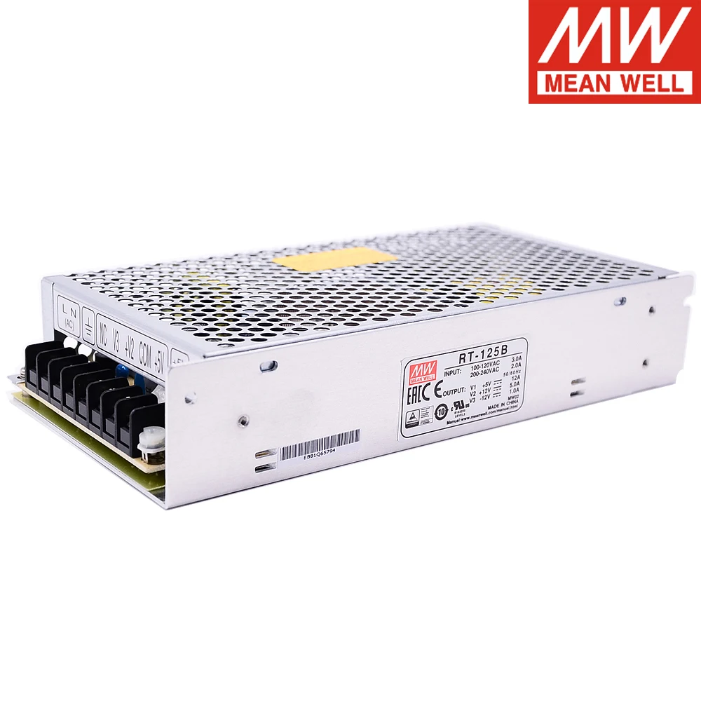 MEAN WELL RT-125B 132W Triple Output Switching Power Supply 5V 12V -12V DC 12A 5A 1A Power Unit Transformer Meanwell
MEAN WELL RT-125B 132W Triple Output Switching Power Supply 5V 12V -12V DC 12A 5A 1A Power Unit Transformer Meanwell
