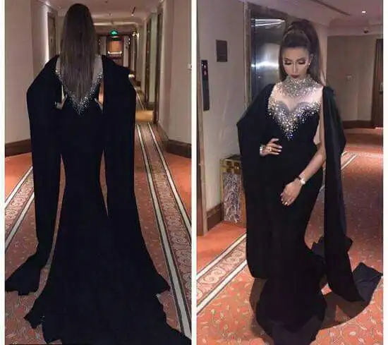 Dubai Kaftan Long Sleeves Mermaid Black Evening Dress 2019 Beaded Crystal High Neck Red robe de soiree Long Arabic Prom Dresses
Dubai Kaftan Long Sleeves Mermaid Black Evening Dress 2019 Beaded Crystal High Neck Red robe de soiree Long Arabic Prom Dresses