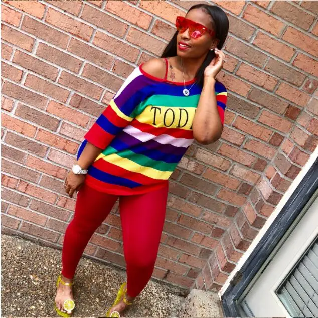2022 Summer New Fashion Striped Women Suits Casual Rainbow Colorful Young Short Sleeve Top Long Pants Slim Elastic Girls 2 Piece
2022 Summer New Fashion Striped Women Suits Casual Rainbow Colorful Young Short Sleeve Top Long Pants Slim Elastic Girls 2 Piece