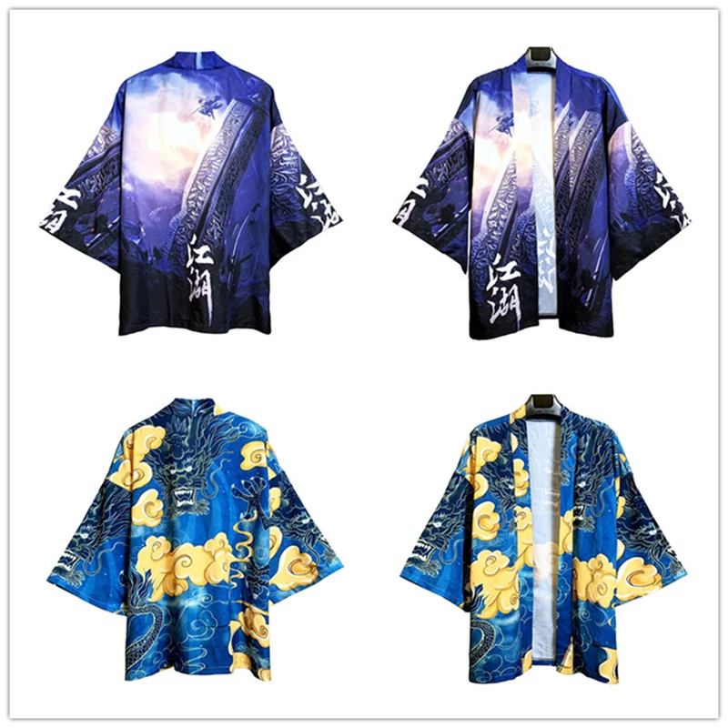 Men Samurai Costume Male Yukata Haori Japanese Streetwear Clothing Mens Kimono Jacket Kimono Men Blue Japanese Kimono
Men Samurai Costume Male Yukata Haori Japanese Streetwear Clothing Mens Kimono Jacket Kimono Men Blue Japanese Kimono