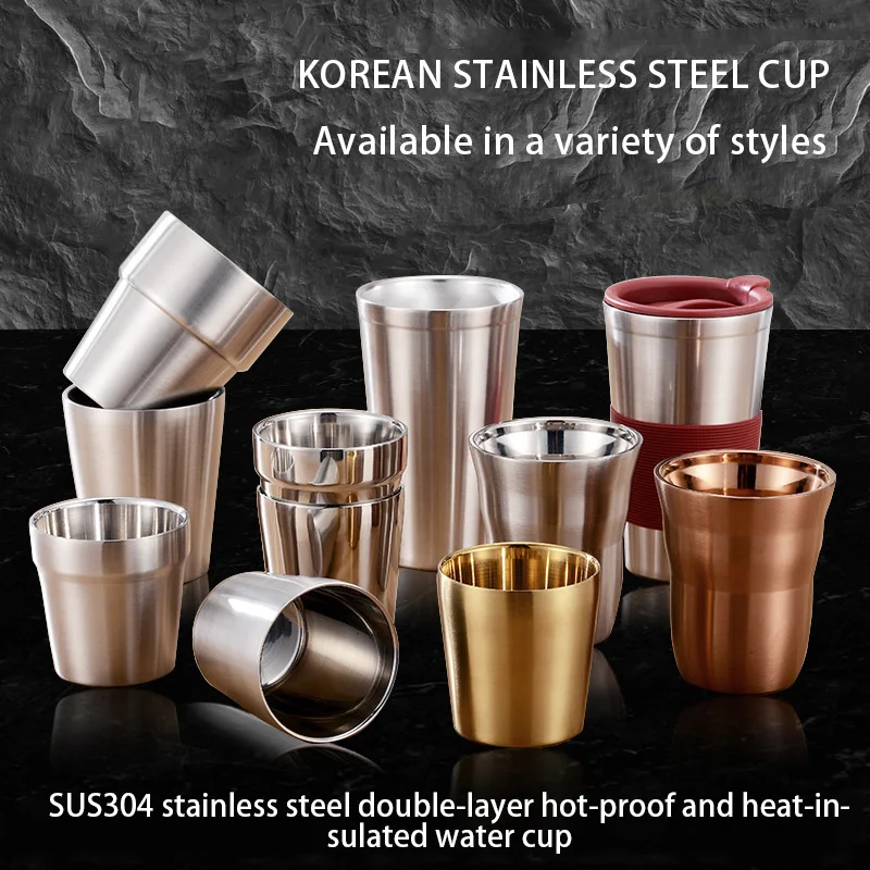 304 stainless steel multi-purpose water cup double-layer insulated coffee cup creative beer glass children water cup mug
304 stainless steel multi-purpose water cup double-layer insulated coffee cup creative beer glass children water cup mug