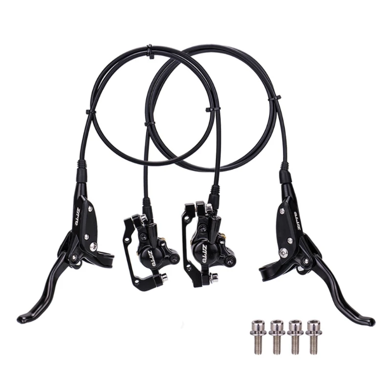 M5TC MTB Hydraulic Disc Brakes, Aluminum Alloy Right Front Left Rear Disc Brake Levers, Fit for Mountain Bike PM is Adapter 
M5TC MTB Hydraulic Disc Brakes, Aluminum Alloy Right Front Left Rear Disc Brake Levers, Fit for Mountain Bike PM is Adapter