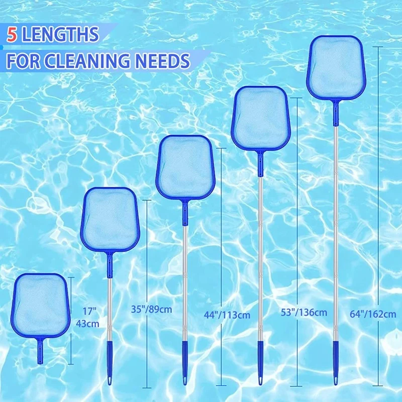 Pool Skimmer Net Swimming Pool Leaf Skimmer Net with Rod - Detachable Retractable Fine Mesh Cleaning Tools Set
Pool Skimmer Net Swimming Pool Leaf Skimmer Net with Rod - Detachable Retractable Fine Mesh Cleaning Tools Set