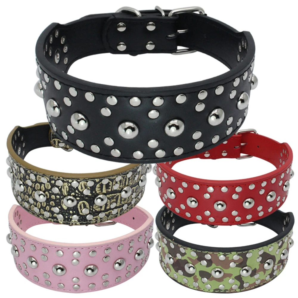 Spiked Studded Small Large Dog Collar Rivet Accessory Hond Neck Strap For Puppy Necklace Leather PU Pitbull Bulldog Pet Supplies 
Spiked Studded Small Large Dog Collar Rivet Accessory Hond Neck Strap For Puppy Necklace Leather PU Pitbull Bulldog Pet Supplies