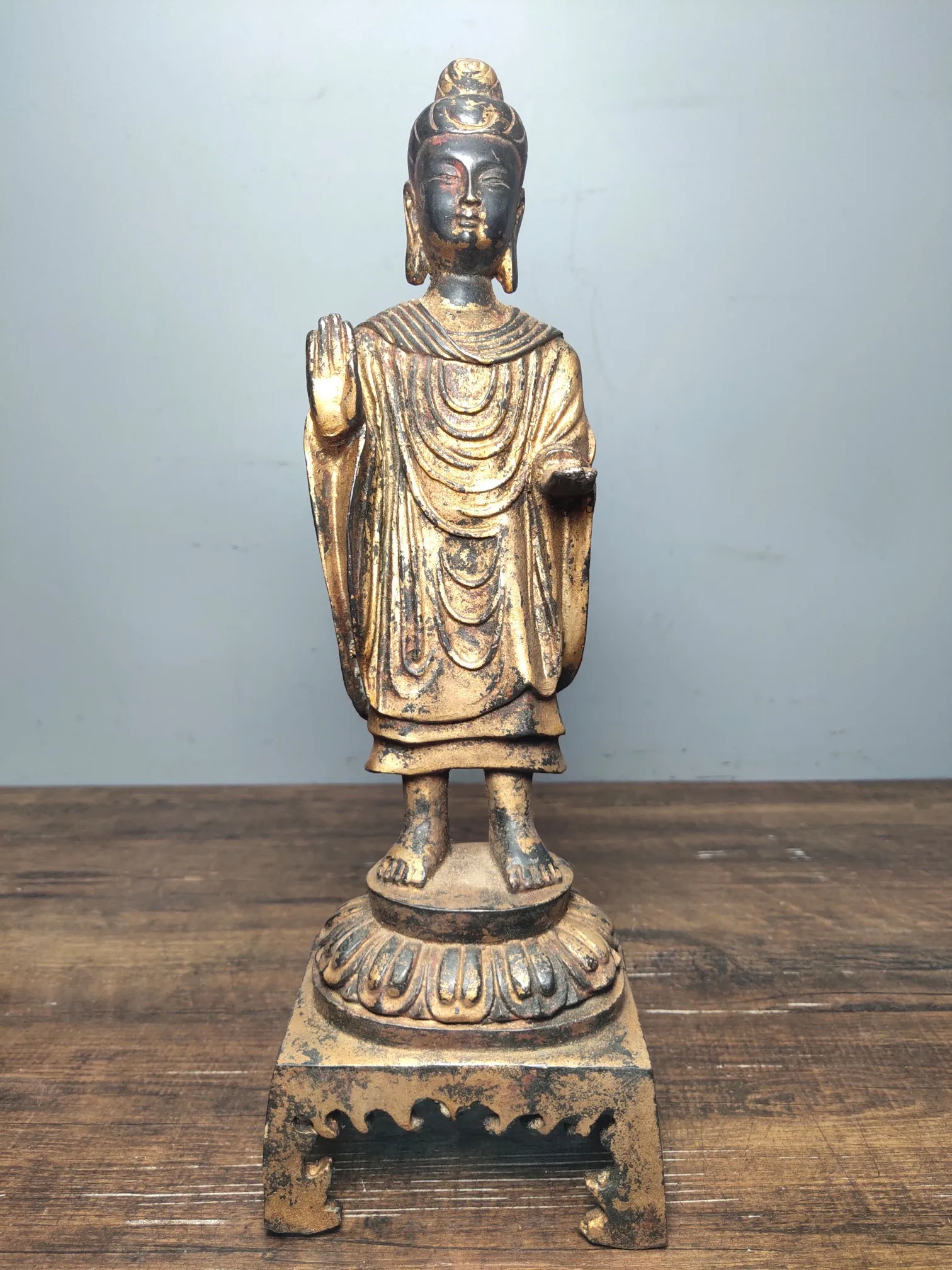Home Decor 12"Tibet temple Old Bronze Lacquer Cinnabar Northern Wei Buddha Sakyamuni Standing Buddha Enshrine the Buddha
Home Decor 12"Tibet temple Old Bronze Lacquer Cinnabar Northern Wei Buddha Sakyamuni Standing Buddha Enshrine the Buddha