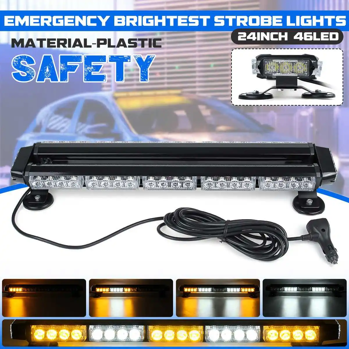 24" Car LED Strobe Lights Bar Double Side Emergency Hazard Warning Safety Beacon Lights for Truck Vehicles Trailer 12V
24" Car LED Strobe Lights Bar Double Side Emergency Hazard Warning Safety Beacon Lights for Truck Vehicles Trailer 12V