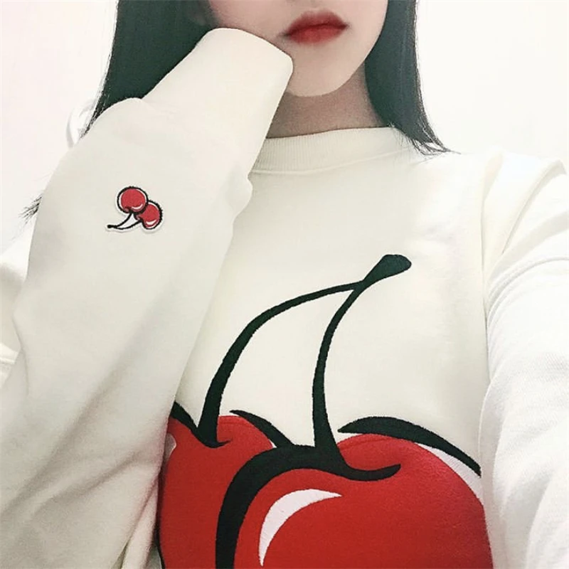 Sweat shirt pour femmes, 4 couleurs, Harajuku Kawaii, pull en molleton, retro, mignon, brode cerise, automne
Sweat shirt pour femmes, 4 couleurs, Harajuku Kawaii, pull en molleton, retro, mignon, brode cerise, automne