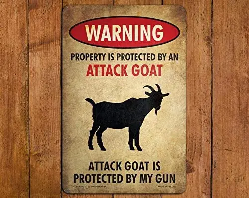 

Tamengi Beware of Goat 8 x 12 Funny Metal Sign Warning Sign Plaque Signs Warning Sign Plaque Aluminum Wall Sign