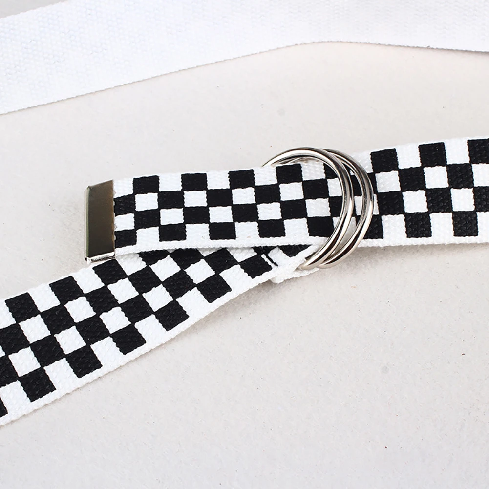 Casual Men Women Checkerboard Canvas D Ring Belt Plaid Waist Strap Waistband Casual hot Black White Plaid Belt
Casual Men Women Checkerboard Canvas D Ring Belt Plaid Waist Strap Waistband Casual hot Black White Plaid Belt